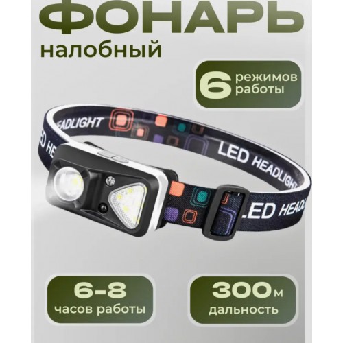 Налобний ліхтар Yema YEMAO PL 185 6 режимів Чорний (30151375) Налобний ліхтар Yema YEMAO PL 185 6 режимів Чорний (30151375)
