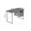 Письмовий стіл із ящиками Ferrum-decor Оскар 750x1400x700 метал Білий ДСП Бетон 16 мм (OSK0077) в інтернет супермаркеті PbayMarket!