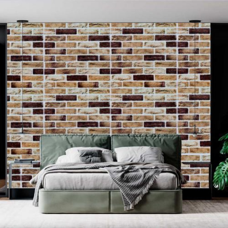 Самоклеюча декоративна 3D панель цегла 3D Loft пісочний клінкер 700x700x5 мм (415)