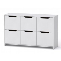 Комод з дверима Компанит 6Д 130х42х80 см Альба білий Комод з дверима Компанит 6Д 130х42х80 см Альба білий