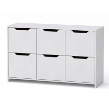 Комод з дверима Компанит 6Д 130х42х80 см Альба білий