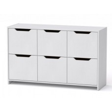 Комод з дверима Компанит 6Д 130х42х80 см Альба білий