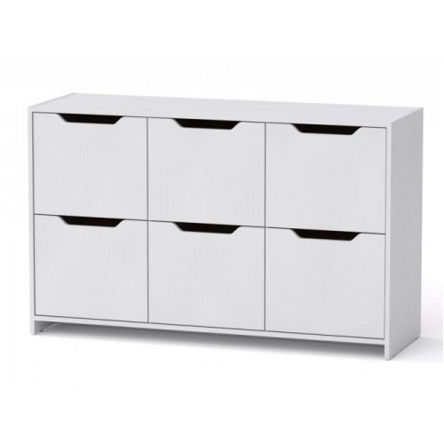 Комод з дверима Компанит 6Д 130х42х80 см Альба білий Комод з дверима Компанит 6Д 130х42х80 см Альба білий