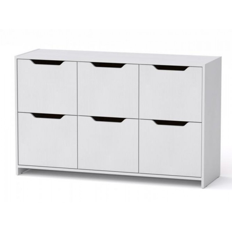 Комод з дверима Компанит 6Д 130х42х80 см Альба білий