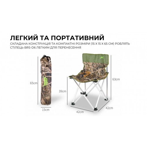 Стілець складаний туристичний BRS D6 42x42x63 см Камуфляж (2413751525) Стілець складаний туристичний BRS D6 42x42x63 см Камуфляж (2413751525)