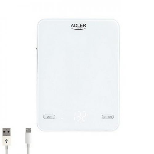 Ваги кухонні до 10 кг Adler AD 3177w White Ваги кухонні до 10 кг Adler AD 3177w White