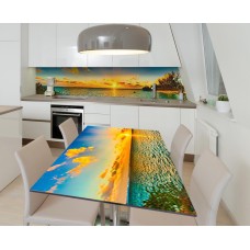 Наклейка 3Д вінілова на стіл Zatarga «Літня зоря» 600х1200 мм для будинків, квартир, столів, кав'ярень