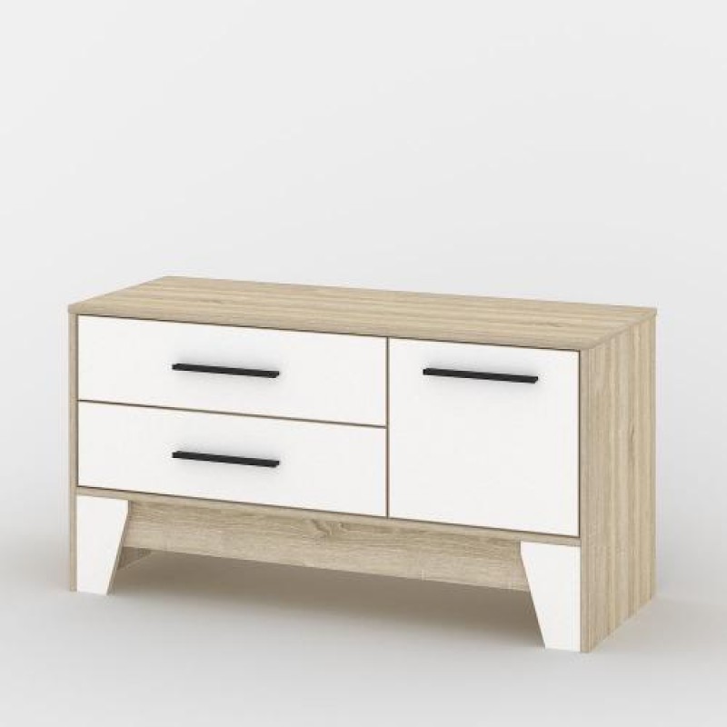 Комод Тиса Мебель 109 Дуб сонома Білий 60x40x112 см