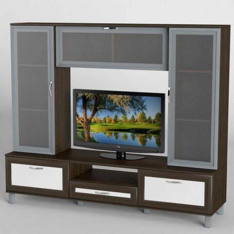 Стінка в вітальню Тиса Мебель Вітальня-34 Венге Білий 1600x450x1800 мм