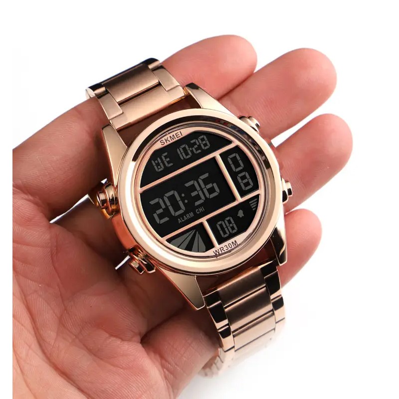 Наручний чоловічий годинник Skmei 1448 Indigo Рожеве золото