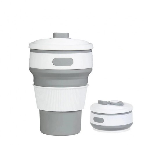 Склянка розкладна силіконова COLLAPSIBLE Coffee Cup 350 ml Сірий (101045GR) Склянка розкладна силіконова COLLAPSIBLE Coffee Cup 350 ml Сірий (101045GR)