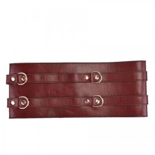 Шкіряний пояс для бондажу Liebe Seele Wine Red Waist Cuff L Size в інтернет супермаркеті PbayMarket!