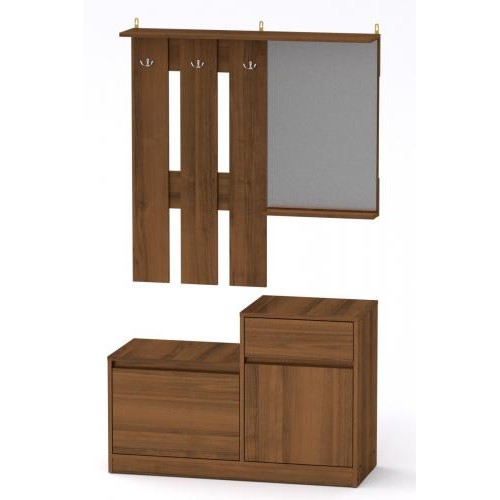 Передпокій із дзеркалом Компанит Влада 100,2х38х168,3 см горіх Передпокій із дзеркалом Компанит Влада 100,2х38х168,3 см горіх