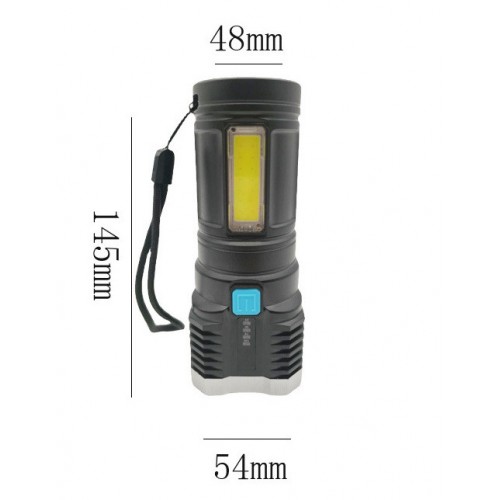 Ліхтар ручний Police X509/L-S03-4LED 3030+COB з/в USB-micro Чорний ABS пластик (X509) Ліхтар ручний Police X509/L-S03-4LED 3030+COB з/в USB-micro Чорний ABS пластик (X509)