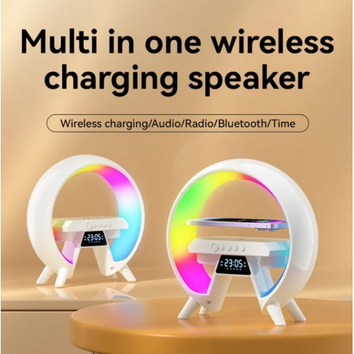 Настольна аккумуляторна смарт лампа із вбудованим аккумулятором UKC Smart RGB 15W Light Sound Machine Bluetooth Біла