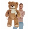 Плюшевий ведмедик Mister Medved з шарфиком Денні 110 см Латте (095)