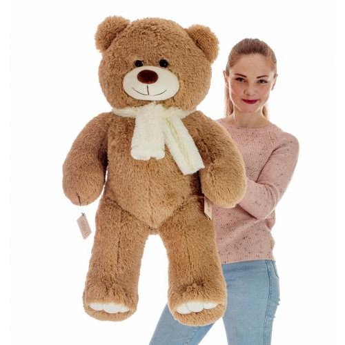 Плюшевий ведмедик Mister Medved з шарфиком Денні 110 см Латте (095) Плюшевий ведмедик Mister Medved з шарфиком Денні 110 см Латте (095)