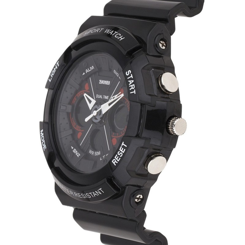 Чоловічий спортивний годинник Skmei 0966 Чорний (1566645404)