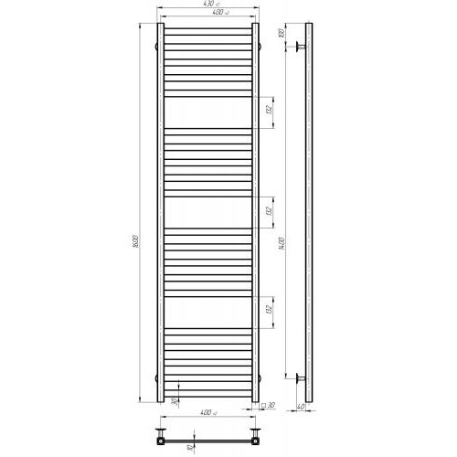 Сушарка електрична Magnus П20 400х1600 Deffi Хром JD04 Праве підключення (A.MA.160.40.20.E.C.R.2) в інтернет супермаркеті PbayMarket!