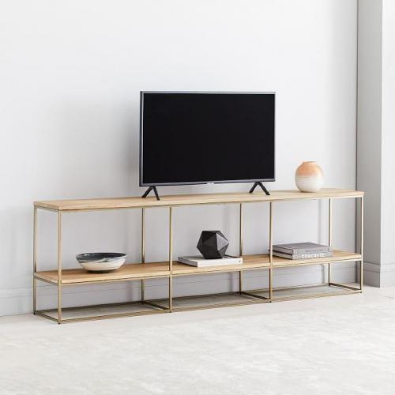 Тумба підставка для TV у стилі Loft NS-2171 730x2400x300 мм Золотой