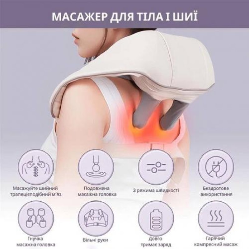 Масажер для шиї та плечей Inspire Q058 new Бежевий