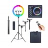 Студійна 360° світлодіодна LED лампа зі штативом XPRO LIVE LIGHT 45 см MJ 18 із сенсорним керуванням та штативом у комплекті (6548_8511)