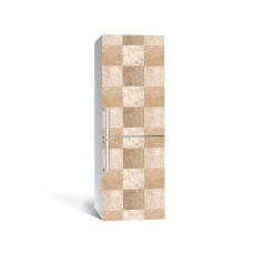 Наклейка на холодильник Zatarga «Біжова клітина» 650х2000 мм вінілова 3Д наклейка декор на кухню