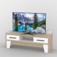 Тумба під телевізор Тиса Мебель ТВ-317 Дуб сонома Білий 60x44x140 см Тумба під телевізор Тиса Мебель ТВ-317 Дуб сонома Білий 60x44x140 см