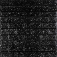 3D панель самоклеюча цегла Чорна 700x770x5мм (019-5) Sticker Wall SW-00000151