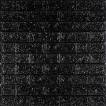3D панель самоклеюча цегла Чорна 700x770x5мм (019-5) Sticker Wall SW-00000151