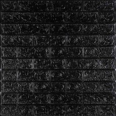 3D панель самоклеюча цегла Чорна 700x770x5мм (019-5) Sticker Wall SW-00000151