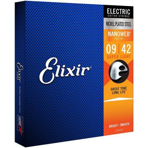 Струни для електрогітари Elixir 12002 Nanoweb Nickel Plated Steel Super Light 9/42 Струни для електрогітари Elixir 12002 Nanoweb Nickel Plated Steel Super Light 9/42