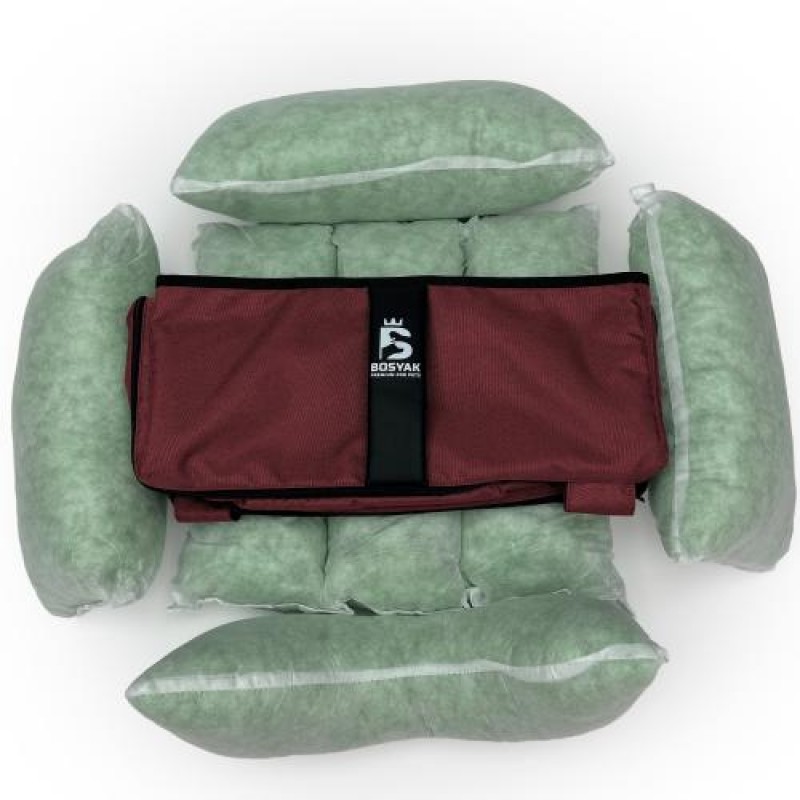 Лежак ліжко для собак та котів EGO Bosyak Waterproof XS 50x45 Бордовий (спальне місце для собак та котів)