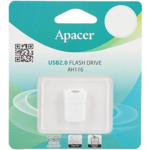 Флеш-накопичувач USB 16GB Apacer AH116 White (AP16GAH116W-1) в інтернет супермаркеті PbayMarket!