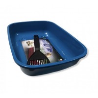 Лоток для домашніх тварин з лопаткою Georplast середній 38х28х10,5 см Синій 10549 Лоток для домашніх тварин з лопаткою Georplast середній 38х28х10,5 см Синій 10549