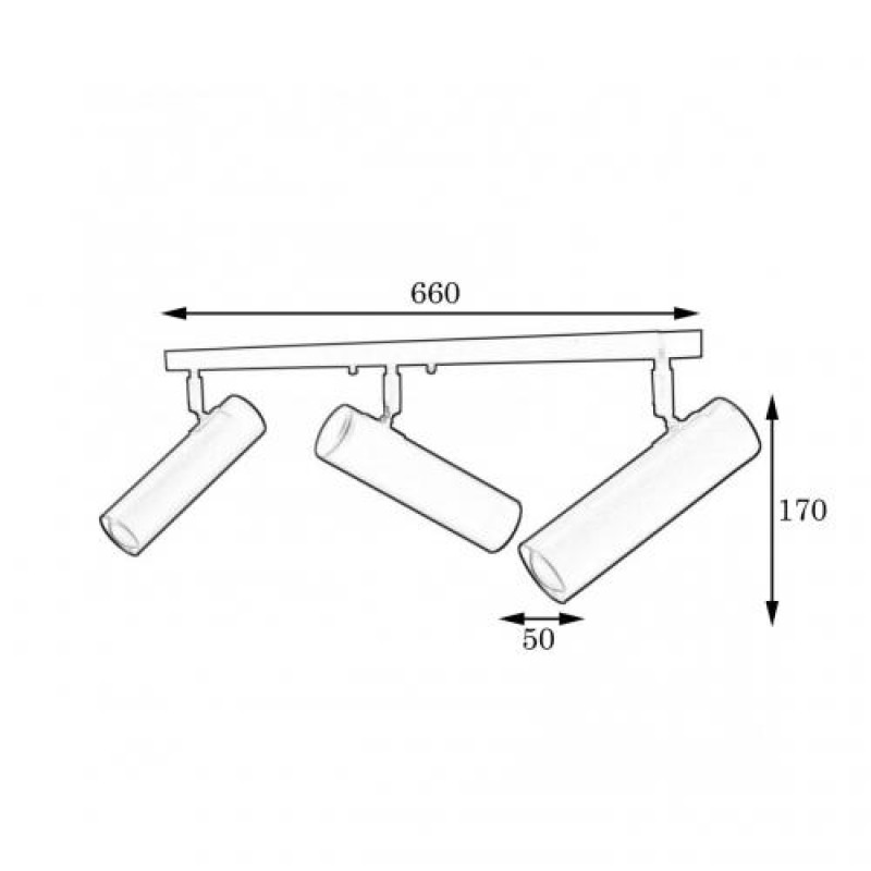 Світильник стельовий MSK Electric Telescope спот із поворотними плафонами NL 1750-3 AL