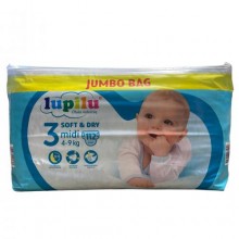 Підгузники Lupilu soft & dry Jumbo Bag розмір 3 Midi вага 4-9 кг 112 шт