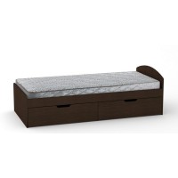 Односпальне ліжко з ящиками Компаніт-90+2 венге