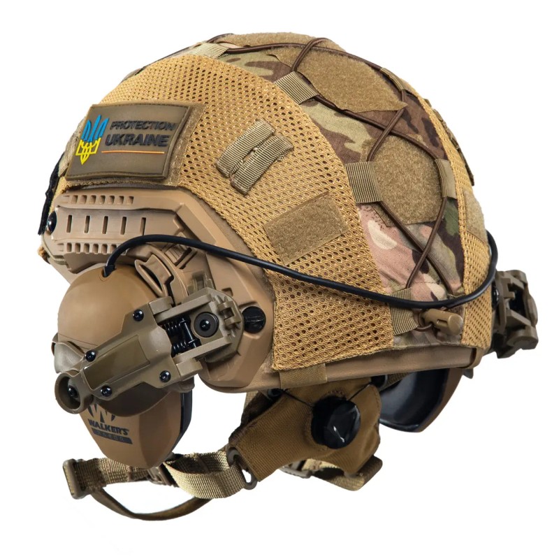 Комплект шолом FAST Team Wendy NIJ IIIA/навушники Walkers Razor/кріплення Чебурашки/кавер L Мультикам