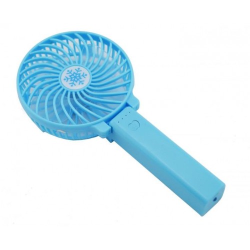 Вентилятор акумуляторний міні із ручкою USB діаметр 10см Handy Mini Fan блакитний