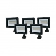 Комплект світлодіодних прожекторів Lightwell 50W з датчиком руху 5 шт (LW-FL-B-50-S)