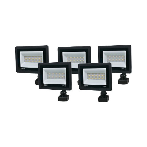 Комплект світлодіодних прожекторів Lightwell 50W з датчиком руху 5 шт (LW-FL-B-50-S) Комплект світлодіодних прожекторів Lightwell 50W з датчиком руху 5 шт (LW-FL-B-50-S)