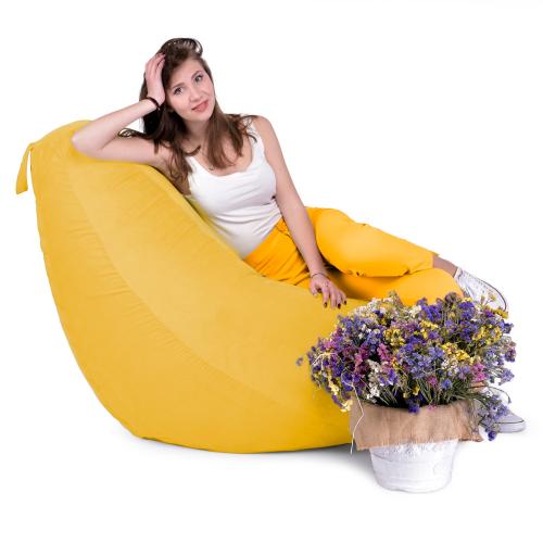 Крісло Мішок Груша Замша 150х100 Студія Комфорту Великий Жовтий