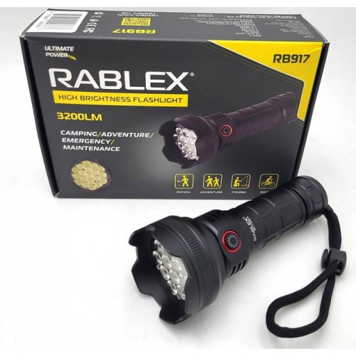 Ліхтар ручний акумуляторний Rablex RB-917 3200LM 30151382