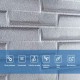 Самоклеюча 3D панель кладка срібло Sticker Wall 3080х700х5мм