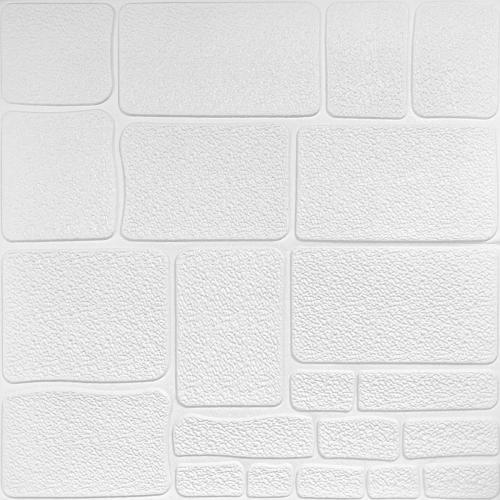 Самоклеюча 3D панель Sticker Wall Камінь білий 700х700х6мм Самоклеюча 3D панель Sticker Wall Камінь білий 700х700х6мм