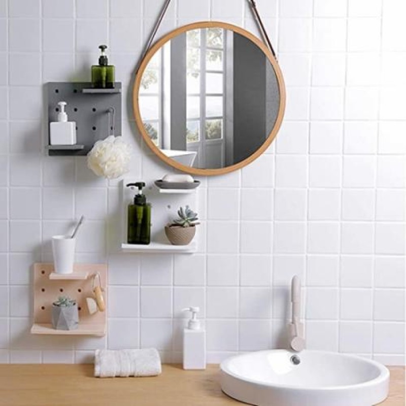 Підвісна панель полиця-органайзер на стіну зі змінними гачками Skadis 22 х 22 х 2 см Сірий (hub_6fi4gp)