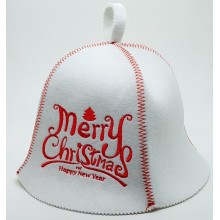 Банна шапка Luxyart Merry Christmas штучний фетр Білий (LA-823)