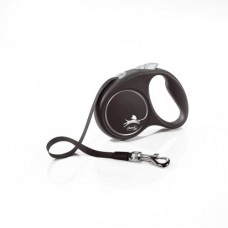 Поводок рулетка для собак мелких и средних пород Flexi Black Design S 5 м до 15 кг Черный
