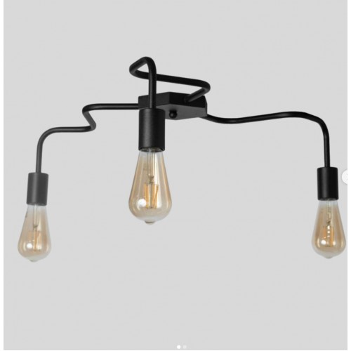 Люстра лофт MSK Electric Laminari стельова на три лампи NL 17503-3 BK